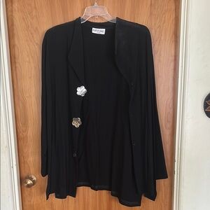 David Dart Black Cardigan with Silver Accents